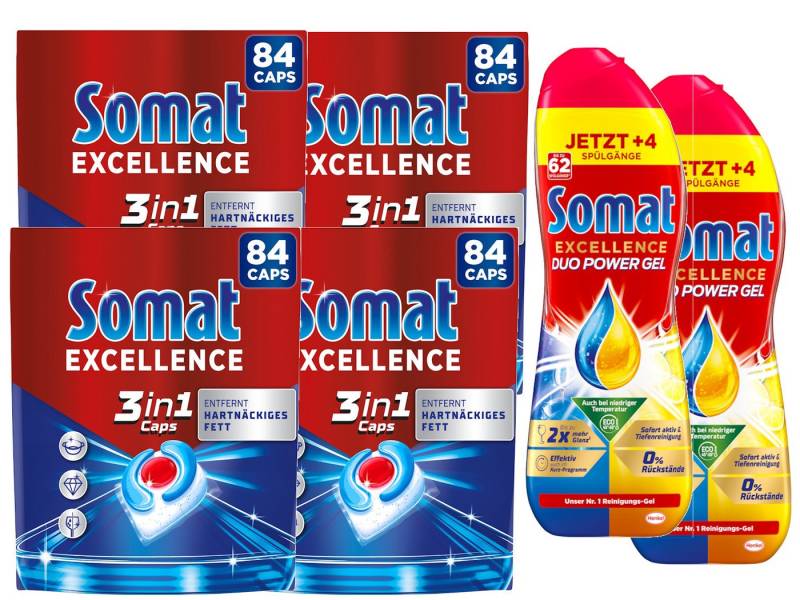 Somat SOMAT 3in1 Caps 84 Tabs 4x + Gel – Glanz & Fett Spülmaschinentabs Somat SOMAT 3in1 Caps 84 Tabs 4x + Gel – Glanz & Fett Spülmaschinentabs von Somat