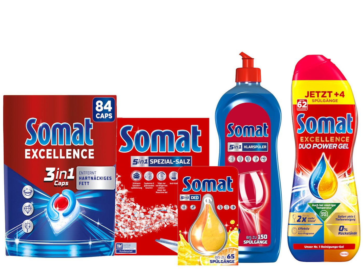 Somat SOMAT 84 Caps + Gel + Salz – Duft Klarspüler Spülmittel Spülmaschinentabs von Somat