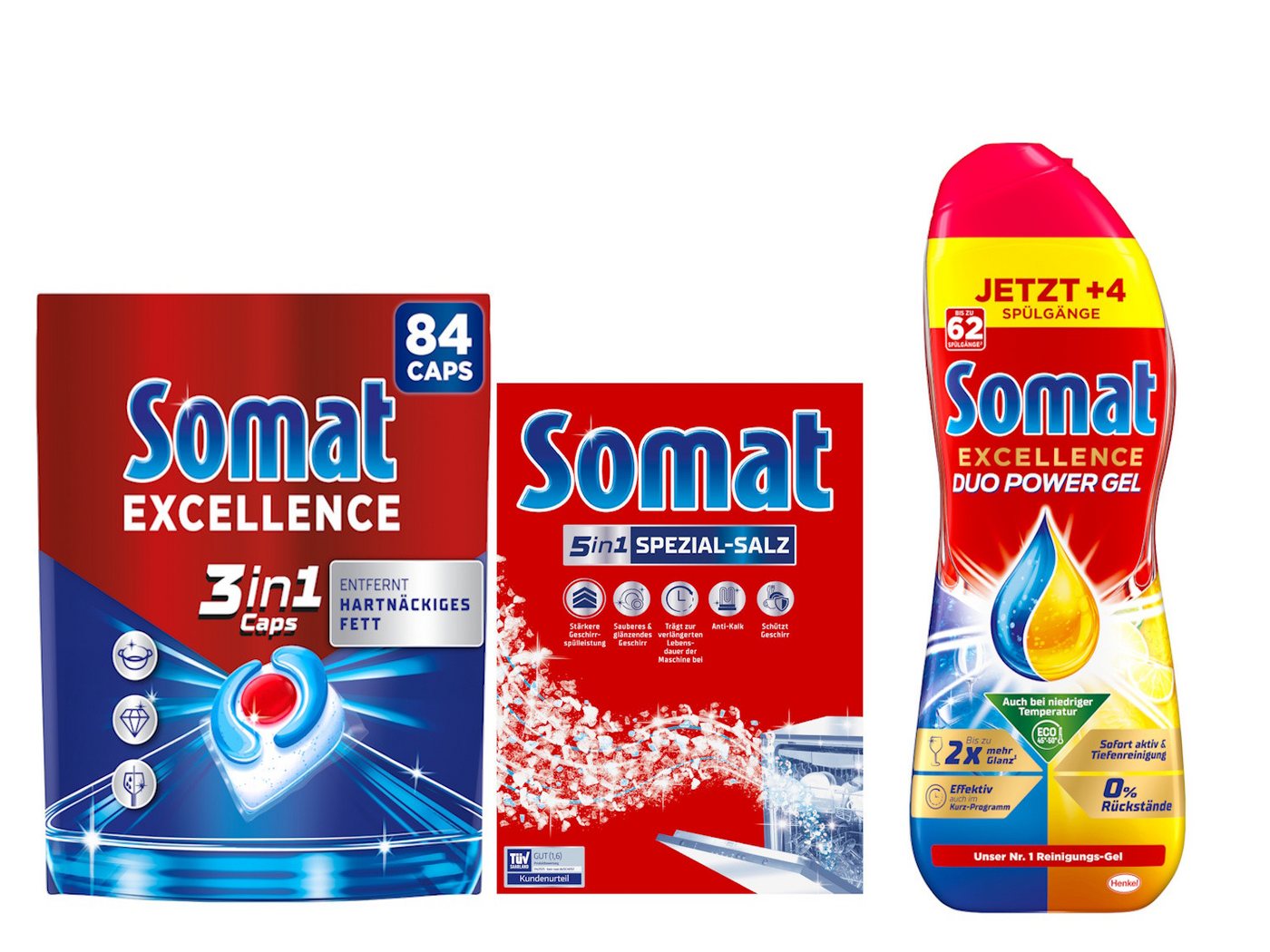 Somat SOMAT 84 Caps + Gel + Salz – Kalkschutz Tabs Spülmaschinentabs von Somat
