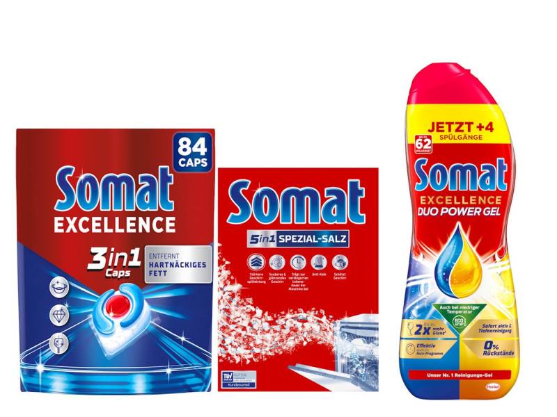 Somat SOMAT 84 Caps + Gel + Salz – Kalkschutz Tabs Spülmaschinentabs von Somat