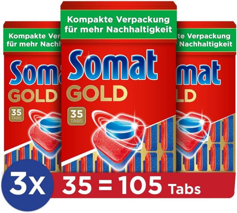 Somat Somat Gold Spülmaschinentabs 105 Stück Geschirrspültabs Spülmaschinentabs (105-St) von Somat