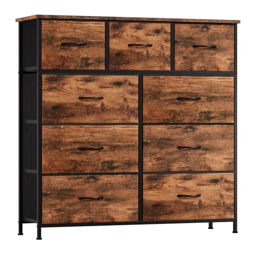 Somdot Kommode mit 9 Schubladen aus Stoff, Sideboard mit Holzplatte, Schrank für Wohnzimmer Kinderzimmer Flur, Komodenschrank, Küchenschrank, Schlafzimmerschrank, Holzmaseung Somdot Kommode mit 9 Schubladen aus Stoff, Sideboard mit Holzplatte, Schrank für Wohnzimmer Kinderzimmer Flur, Komodenschrank, Küchenschrank, Schlafzimmerschrank, Holzmaseung von Somdot