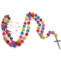 Bunte Gummi Beschichtete Glas Rosenkranz von SomeKindOfPretty