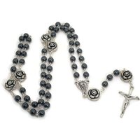 Hämatit Und Blumen Rosenkranz von SomeKindOfPretty