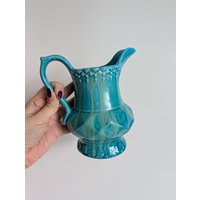 Vintage 1960Er Jahre Blaugrüne Keramik Vase Retro Bauernhaus Übertopf von SomeLikeItRetroCo