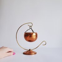 Vintage 1970Er Jahre Coppercraft Gilde Kupfer Hängender Planter/Votivhalter Halter Messingständer von SomeLikeItRetroCo