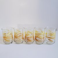 Vintage 1970Er Jahre Libbey Goldene Weizen Gläser, Wasser Saft Mcm Barware, Retro Gläser von SomeLikeItRetroCo