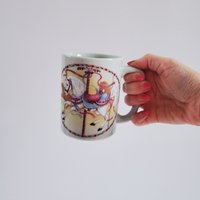 Vintage 1970Er Jahre Otagiri Karussellpferd Kaffeetasse, Geschenk Für Sie, Cottage Becher, Retro Japan Keramik von SomeLikeItRetroCo