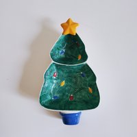 Vintage 1980Er Jahre Hallmark Weihnachtsbaum Keramik Nuss Konfektschale, Weihnachten Servieren, Urlaub Haus Dekor Tablett von SomeLikeItRetroCo