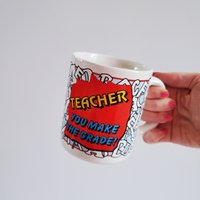 Vintage 1980S "Teacher You Make The Grade" Kaffeetasse, Geschenk Für Lehrer, Weihnachtsgeschenk, Erzieher, Tutor von SomeLikeItRetroCo