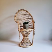 Vintage 70Er Jahre Pfau Blumenstuhl, Retro Boho Pflanzenhalter, Hochzeitsdeko von SomeLikeItRetroCo