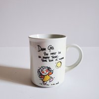 Vintage-Kaffeetasse „Lieber Gott, Du Musst Heute So Glücklich Sein, Die Sonne Scheint", Enesco 1982 von SomeLikeItRetroCo