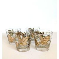 Vintage Libbey Blattgold Becher Retro Barware, 4Er Set von SomeLikeItRetroCo