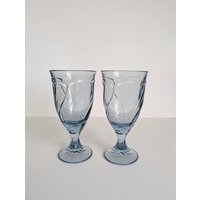 Vintage Noritake Light Blue Swirl Weingläser 1980Er Jahre Retro Kelche, 2Er Set von SomeLikeItRetroCo