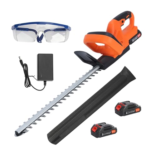 Heckenschere Elektrisch Schnurlos Akku Heckenschere Mit Akku Und Ladegerät Große Reichweite Teleskop Heckenschere Leichtgewicht Handheld Garten Heckenschere Für Hecken Zweige (Orange) von Somerway