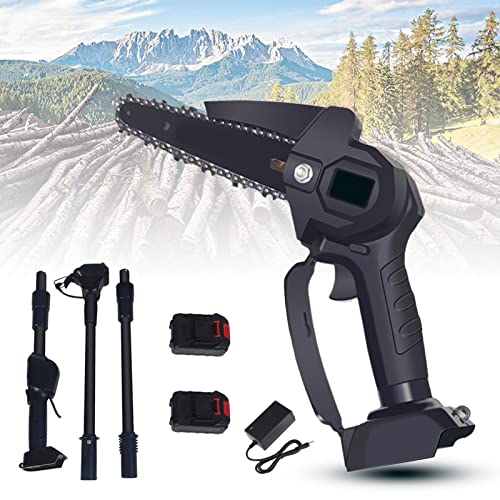 Hochentaster Akku 2 in 1 Schnurlos Hochentaster Elektrisch Hoher Zweig Große Reichweite Astsäge Mit Teleskopstiel Tragbar Mini Kettensäge Teleskop Astsäge Für Baumschneider (Schwarz) von Somerway