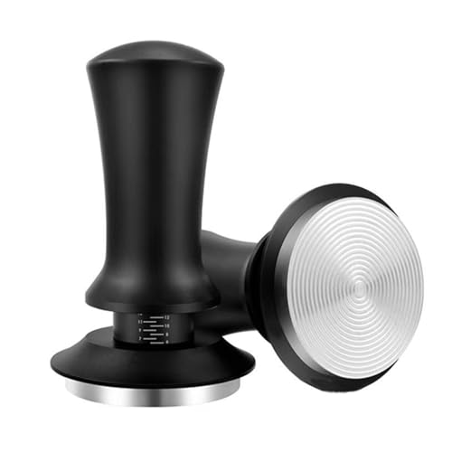 Kaffee Tamper 58mm Espresso Tamper, Kaffeestampfer aus Edelstahl Federbelasteter Kaffeebesen mit Gewindeboden für Cafés und Kaffeeliebhaber, einstellbare Tiefe Schwarz 58 mm Kaffee Tamper 58mm Espresso Tamper, Kaffeestampfer aus Edelstahl Federbelasteter Kaffeebesen mit Gewindeboden für Cafés und Kaffeeliebhaber, einstellbare Tiefe Schwarz 58 mm von Somerway