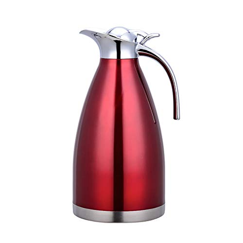Somerway 1,5L Kaffee Teekanne Edelstahl Thermoskanne Kaffeekanne Vakuumisolierte Wärmflasche rot von Somerway