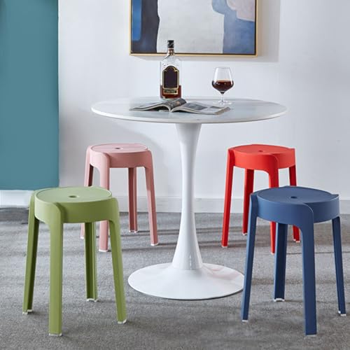 Somerway 6 Stück Hocker Stapelbar, Stapelhocker, Runde Kunststoffhocker, 150kg Tragkraft, Barhocker ohne Rückenlehne, Tragbar für Zuhause, Klassenzimmer, Außenbereich (6) von Somerway
