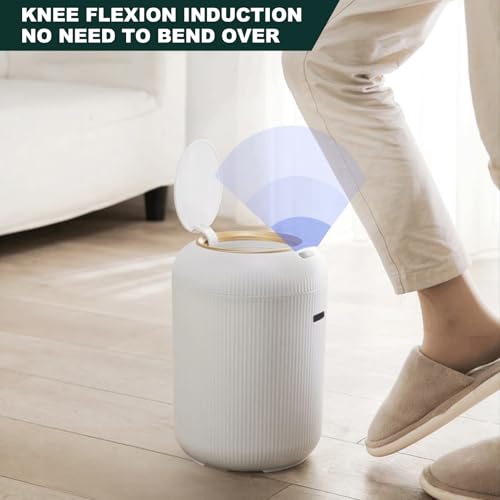 Somerway Sensor Mülleimer, Automatischer Mülleime, Mülleimer mit Sensor, Mülleimers Elektrisch, Elektrischer Mülleimers mit Bewegungssensor-Deckel Groß Fassungsvermögen für Badezimmer (Weiß) von Somerway