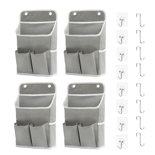 Hängekorb zum Organisieren, Wand-Organizer mit Taschen und Tür-Organizer, kann für Zuhause, Schrank, Büro und Wohnmobil (4 grau) von Someteth