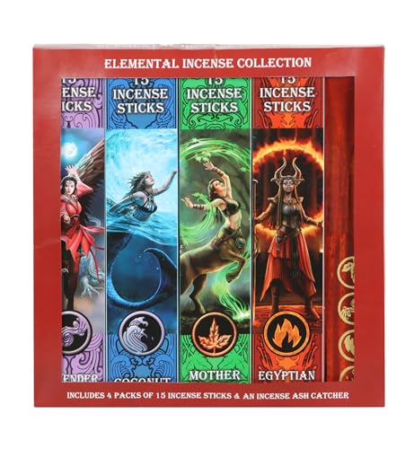 Anne Stokes Elemental Magic Räucherstäbchen-Set, vier Elemente, Geschenkpackung mit Zauberin-Themenstäbchen – Mutter Erde, Lavendel, ägyptischer Moschus, Kokosnuss-Düfte – inklusive Aschefänger im Anne Stokes Elemental Magic Räucherstäbchen-Set, vier Elemente, Geschenkpackung mit Zauberin-Themenstäbchen – Mutter Erde, Lavendel, ägyptischer Moschus, Kokosnuss-Düfte – inklusive Aschefänger im von Something Different Wholesale