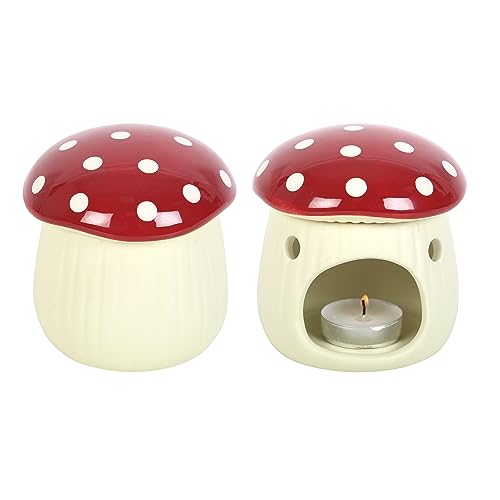 Entzückender Pilz-Wachsbrenner, Duftölwärmer, Aromatherapie-Teelichthalter, auffälliger Raumduft, beruhigender Duft, Fliegenpilz-Öl-Diffusor von Something Different Wholesale