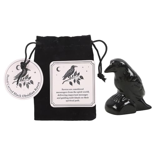 Schwarzer Obsidian Rabe Ornament in Einer Tasche - Mystischer Rabe symbolisiert Geheimnis und Transformation - Gothic, spirituelle Dekoration - verpackt in Samtbeutel - Mystische Enthusiasten Schwarzer Obsidian Rabe Ornament in Einer Tasche - Mystischer Rabe symbolisiert Geheimnis und Transformation - Gothic, spirituelle Dekoration - verpackt in Samtbeutel - Mystische Enthusiasten von Something Different Wholesale