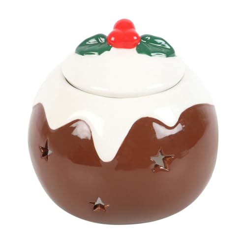 Festive Christmas Pudding Oil Burner - Ceramic Aromatherapy Candle Holder for Essential Oils, Holiday Home Decor, Elegant and Unique Design Festive Christmas Pudding Oil Burner - Ceramic Aromatherapy Candle Holder for Essential Oils, Holiday Home Decor, Elegant and Unique Design von Something Different Wholesale