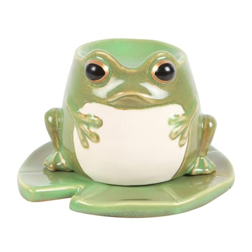 Something Different Wholesale Froschform Ölbrenner-Set in Grün, Keramik, Märchenhaftes Design, Manuell betrieben, Kerze, Wohnzimmer, Schlafzimmer, Bad von Something Different Wholesale