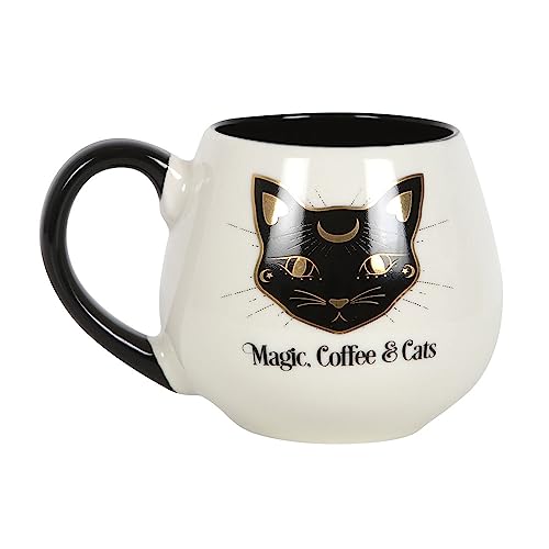 Something Different Wholesale Magic & Cats Halloween Tasse - Gothic Hexen Brew Keramiktasse für Erwachsene - Niedliche schwarze und weiße Katze Kaffeetasse - Ausgefallene Katze Tasse von Something Different Wholesale