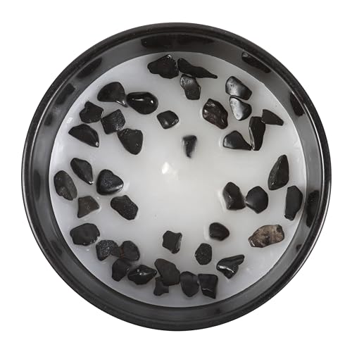 Sternzeichen Skorpion Kerze mit schwarzem Oudh Duft und Obsidian Chip Edelstein - Spirituelle Erdung und Schutzzweck Sternzeichen Skorpion Kerze mit schwarzem Oudh Duft und Obsidian Chip Edelstein - Spirituelle Erdung und Schutzzweck von Something Different Wholesale