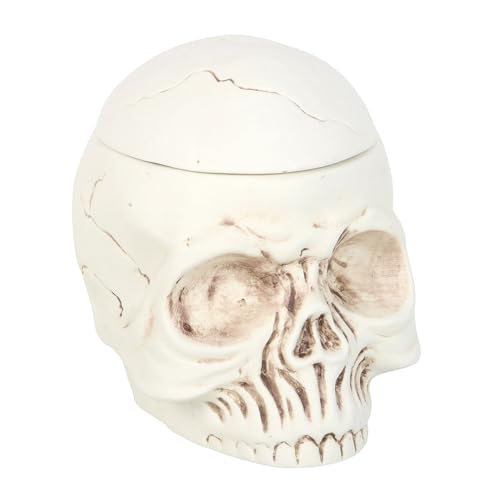 Verwitterter Totenkopf-Ölbrenner & Wachswärmer - Gothic-Keramik-Design für Duftdiffusion, ideal für dunkle ästhetische Heimdekoration von Something Different Wholesale