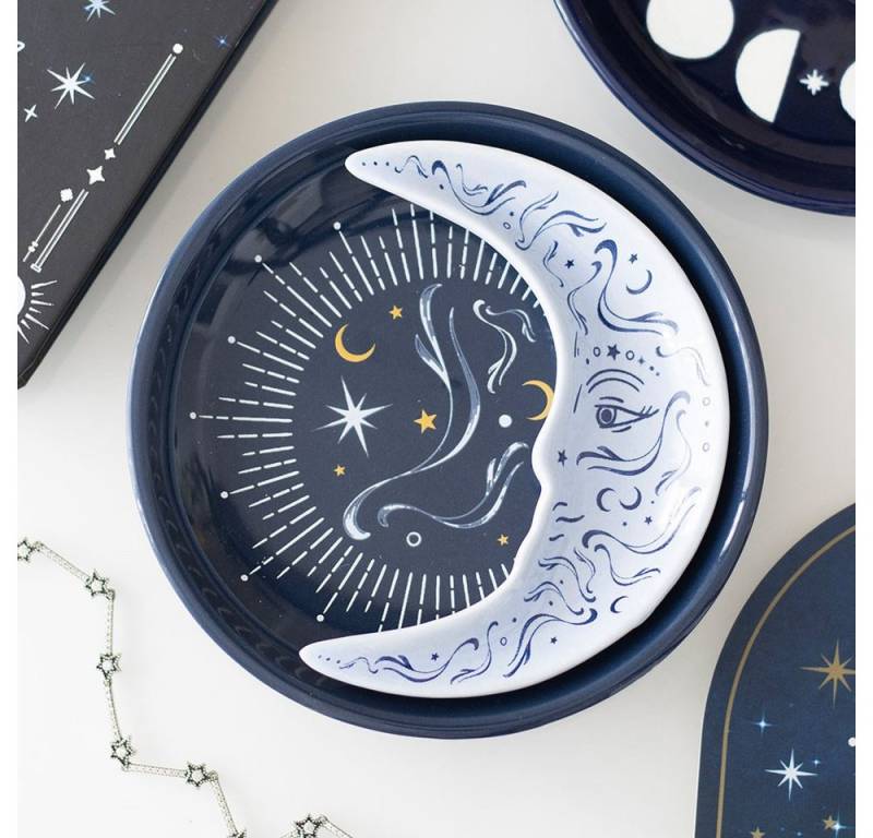 Something Different Dekoschale Schmuckschale Blue Moon 2-teilig mystisch Deko (Set), Schmuckschale Blue Moon 2-teilig mystisch Deko von Something Different