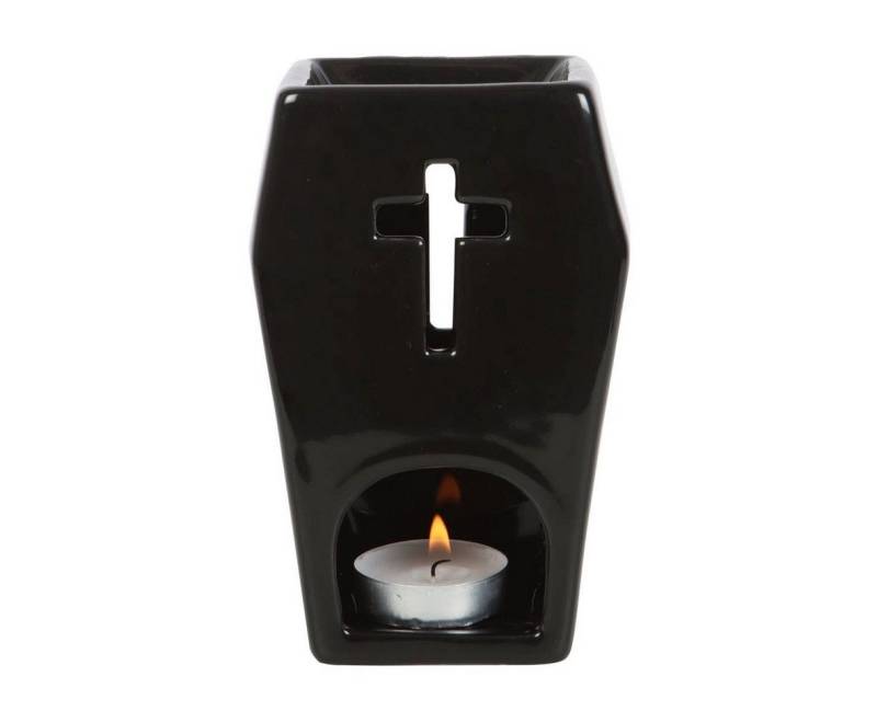 Something Different Duftlampe Gothic schwarzer Sarg Teelichthalter Duftlampe mit Kreuz Something Different Duftlampe Gothic schwarzer Sarg Teelichthalter Duftlampe mit Kreuz von Something Different