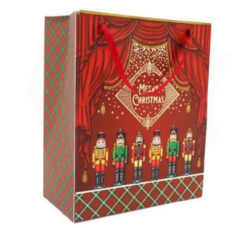 Something Different Geschenkbox 33 cm großer Weihnachts-Nussknacker-Geschenkbeutel (Packung, Packung mit 12 gleichen Geschenktüten), 33 cm großer Weihnachts-Nussknacker-Geschenkbeutel von Something Different