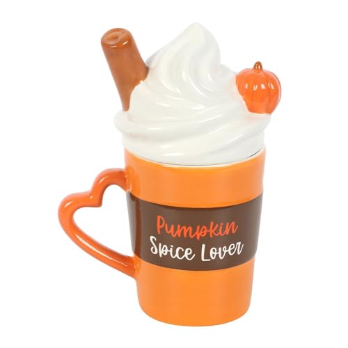 Something Different Pumpkin Spice Lover Tasse mit Deckel (Einheitsgröße) (Orange, Braun) von Something Different