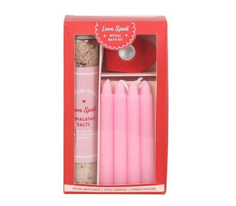 Something Different Standkerzenhalter Valentinstag Liebeszauber Ritualbad-Set Kerzen (Ritualbad-Set, Valentinstag Liebeszauber Ritualbad-Set Kerzen) von Something Different