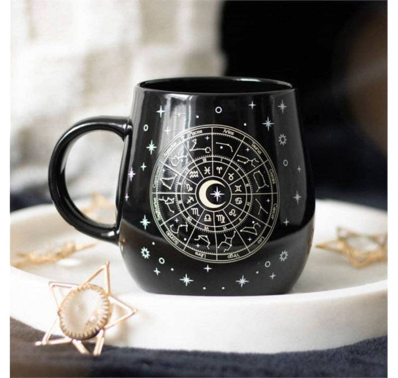 Something Different Tasse Astrologie Wheel Heat Thermobecher schwarz Gothic Tasse, Astrologie Wheel Heat Thermobecher schwarz Gothic Tasse von Something Different