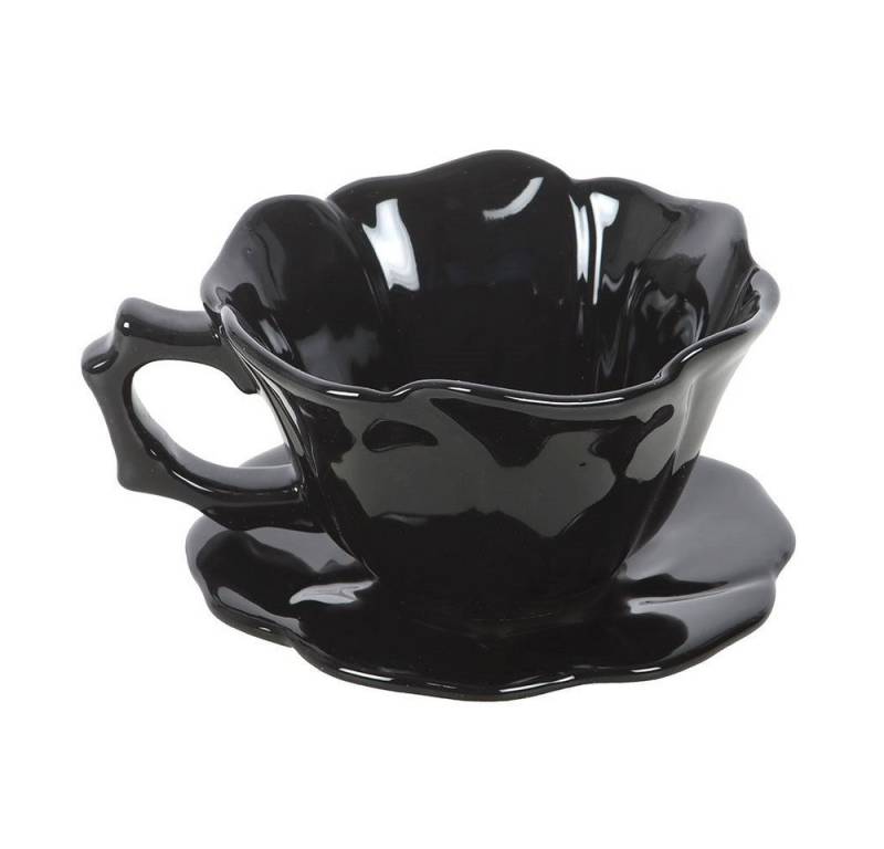 Something Different Tasse Dark Romance schwarze Tasse mit Untertasse gothic Rose 250 ml Something Different Tasse Dark Romance schwarze Tasse mit Untertasse gothic Rose 250 ml von Something Different