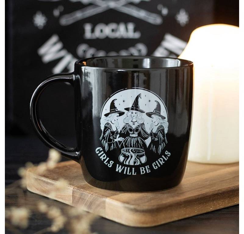 Something Different Tasse Hexen Tasse „Girls Will Be Girls“ in schwarz 320 ml, Hexen Tasse „Girls Will Be Girls“ in schwarz 320 ml von Something Different