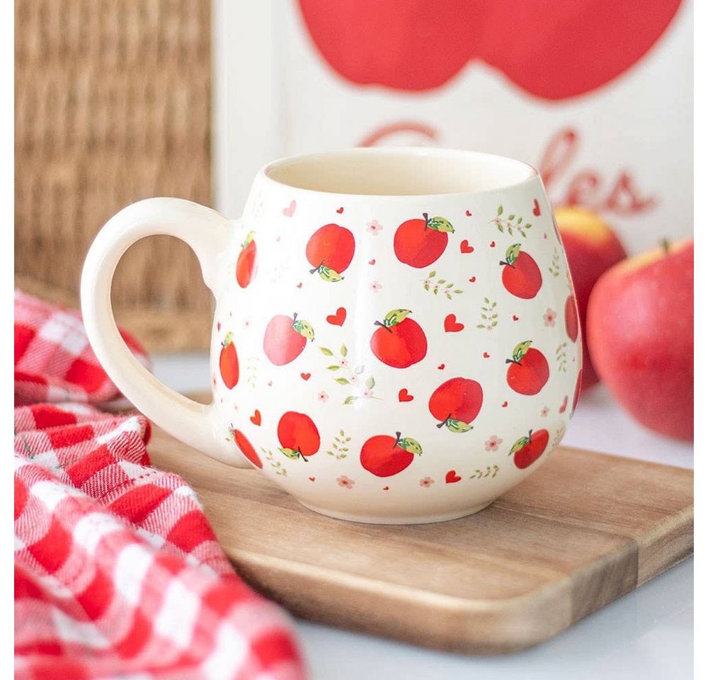 Something Different Tasse Vintage Apfel Print Fassbecher Tasse 550 ml, Vintage Apfel Print Fassbecher Tasse 550 ml von Something Different