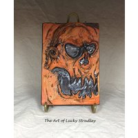 Sculpted Tile - Versandfertig Handgeformte Fliese. Was Für Ein Süßer Kleiner Kerl, Den Man Zu Halloween An Die Wand Hängen Kann Oder Das Ganze von SomethingLucky13