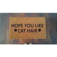 Ich Hoffe, Sie Mögen Katzenhaare, Lustige Fußmatte, Katzenfamilie, Katzenveranda Dekor, Tierliebhaber Katzenliebhaber-Fußmatte, Katzenverspanne von SomethingToStopFor