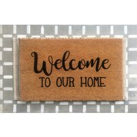 Willkommens-Türmatte, Teppich, Veranda Dekor, Personalisierter Eingangstür, Haustür, Personalisierte Matte, Individuelle Türmatte, Wohnkultur von SomethingToStopFor