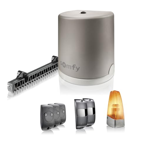 Somfy 1240631 - Motorisierung für Freevia Line Schiebetore | Lieferung mit 3 Keytis-Fernbedienungen, orangefarbener Lampe, Fotozellen und 4 m Zahnstange | TaHoma-kompatibel von Somfy