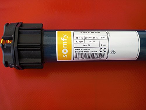 Somfy 1131161, 1131168, 1131182 Ilmo 50 WT 15/17 Elektronischer Einsteckantrieb Welle SW 50 (Kabel: 3,0 m Kabel schwarz) von Somfy