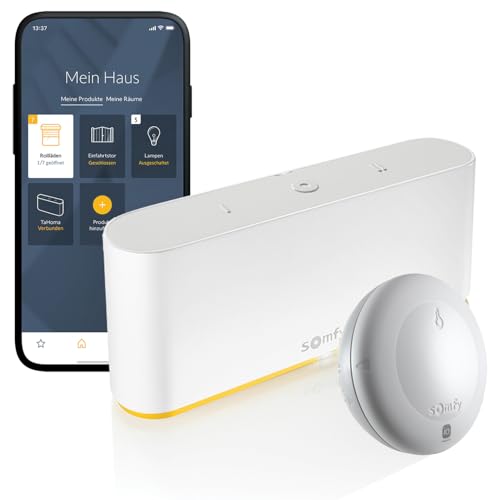 Somfy 1870595 - Tahoma Switch | intelligente Smart Home - Zentrale | Kompatibel mit io-, RTS- Technologien & Zigbee 3.0 + Somfy 2401220 - Funk-Temperatursensor Thermis Wirefree io, Batteriebetrieben von Somfy