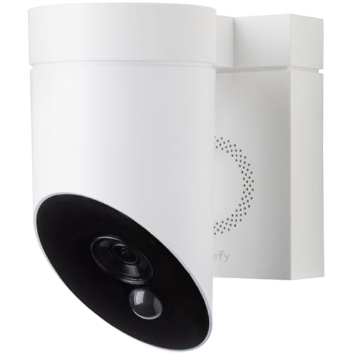 Somfy 1875325 – Outdoor Camera weiß, WLAN-Außenüberwachungskamera mit intelligenter Erkennung, 1080p Full HD, 110 dB Sirene, Anschluss an vorhandene Lampe möglich von Somfy