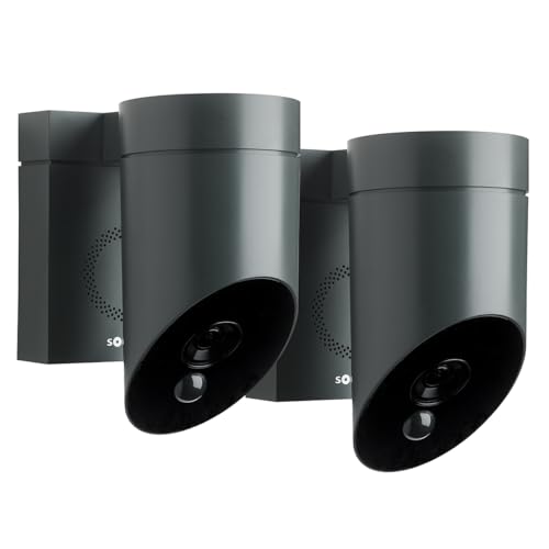 Somfy 1875341 – Outdoor Camera weiß, Set mit 2X WLAN-Außenüberwachungskamera mit intelligenter Erkennung, 1080p Full HD, 110 dB Sirene, Anschluss an vorhandene Lampe möglich von Somfy
